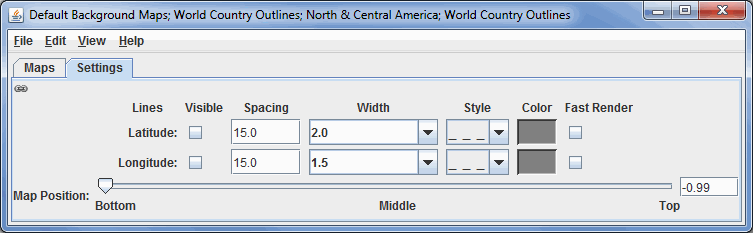 Image 2: Settings Tab of Map Controls Window