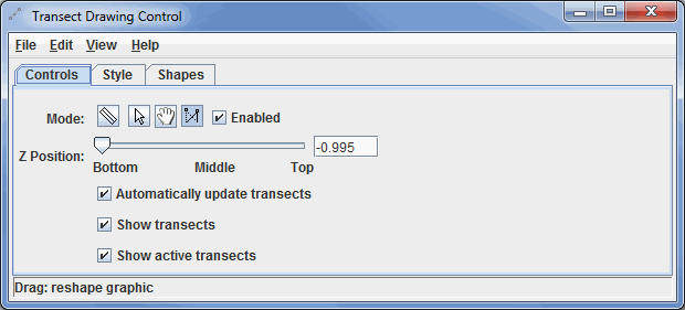 Transect Drawing Controls