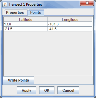 Transect Drawing Controls