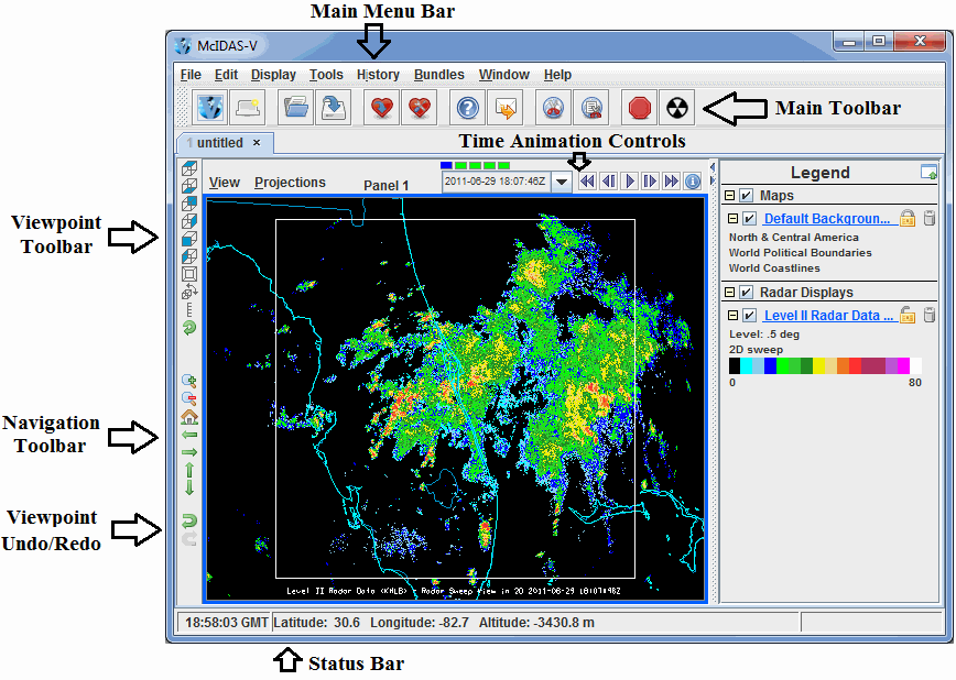 Image 1: McIDAS-V Main Display Window