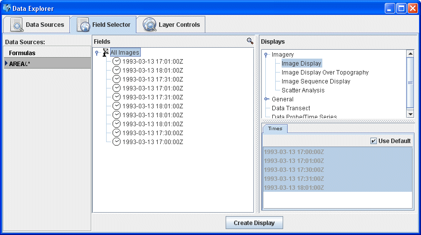 Image 4: Field Selector Tab of the Data Explorer