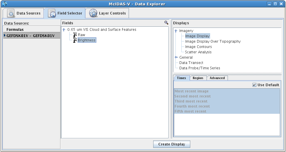 Image 3: Field Selector Tab of the Data Explorer