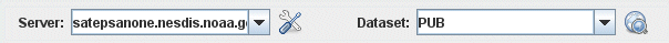 Server and Dataset selection menus