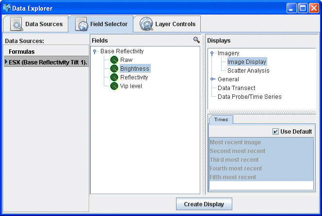 Image 3: Field Selector Tab of the Data Explorer