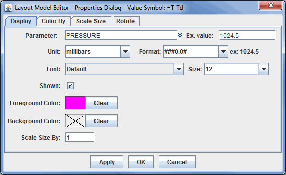 Image 3: Display Tab of the Properties Dialog