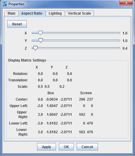 Image 2: Aspect Ratio Tab of the Properties Dialog