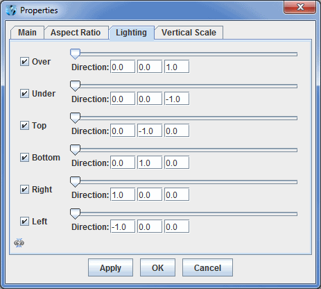 Image 3: Lighting Tab of the Properties Dialog