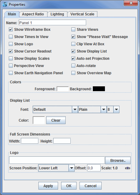 Image 1: Main Tab of the Properties Dialog