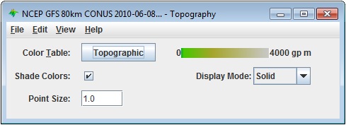 Image 1: Topography Controls Properties Dialog