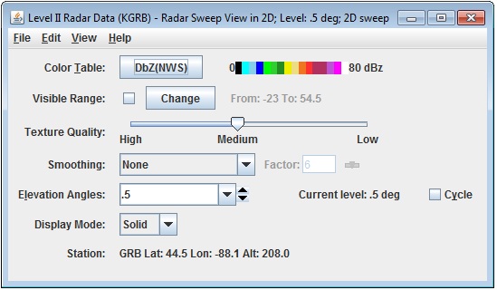 Radar Sweep View Controls