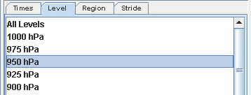 Image 2: Level Tab of the Subset Panel in the Field Selector