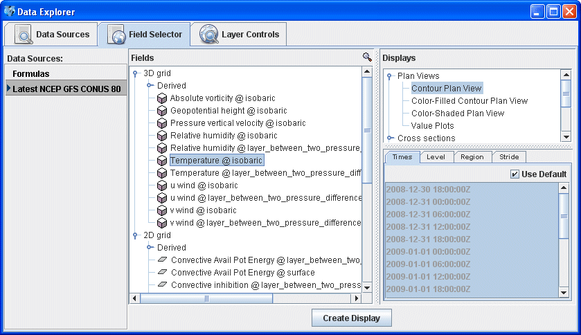 Image 2: Field Selector Tab of the Data Explorer