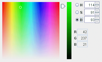 Image 8: The HSB Brightness Tab Set on the Same Green