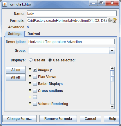 Image 1: Settings Tab of the Formula Editor Dialog