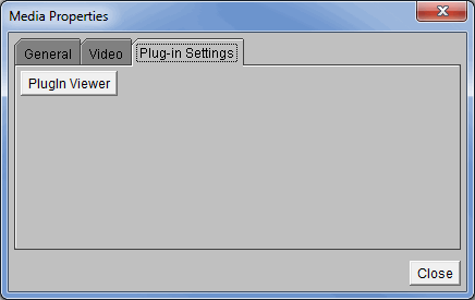 Image 4: Plug-in Settings Tab of the Media Properties Dialog