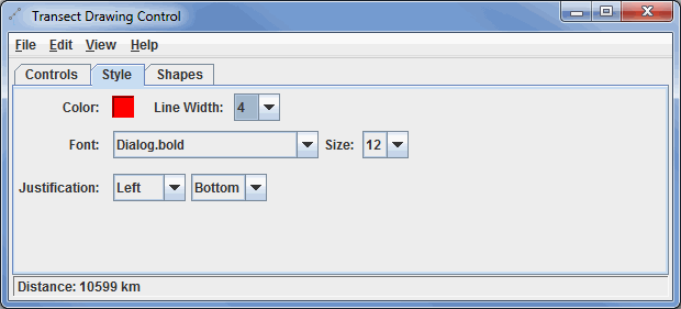 Image 2: Style Tab of Transect Drawing Control Properties Window