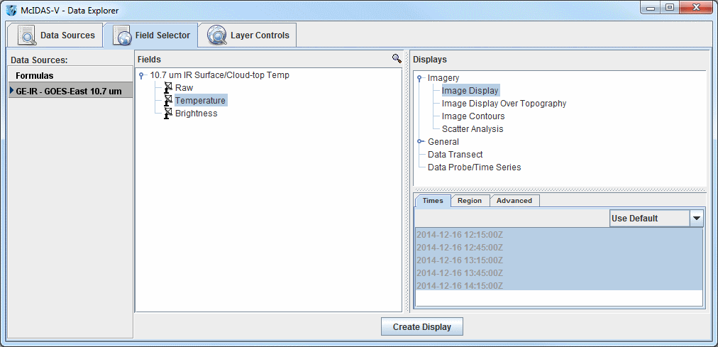 Image 3: Field Selector Tab of the Data Explorer