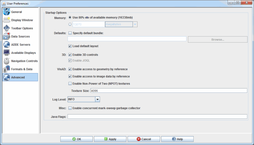 Image 1: Advanced Preferences (Default)