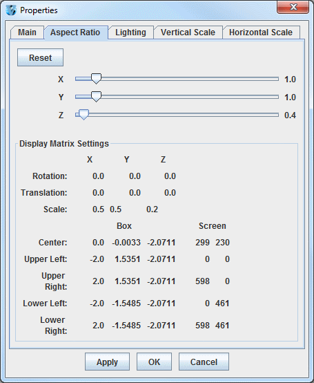 Image 2: Aspect Ratio Tab of the Properties Dialog