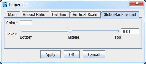 Image 6: Globe Background Tab of the Properties Dialog