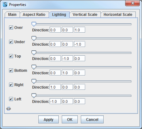 Image 3: Lighting Tab of the Properties Window