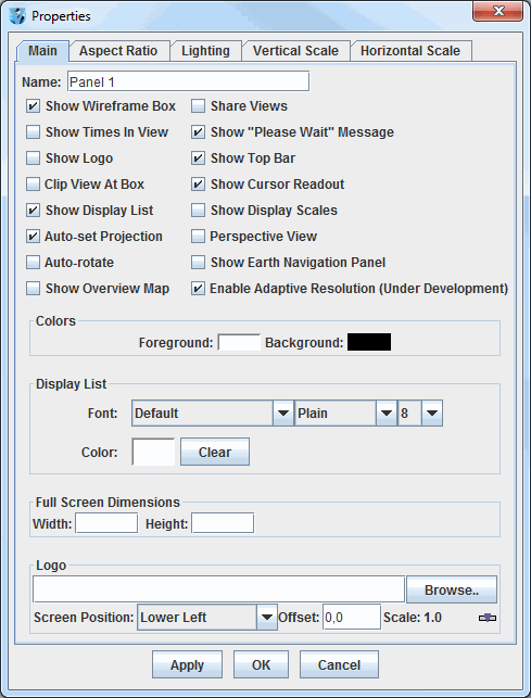 Image 1: Main Tab of the Properties Dialog