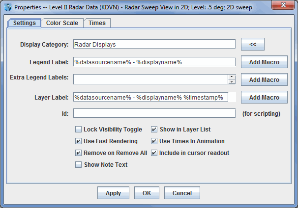 Image 1: Layer Control Properties Dialog