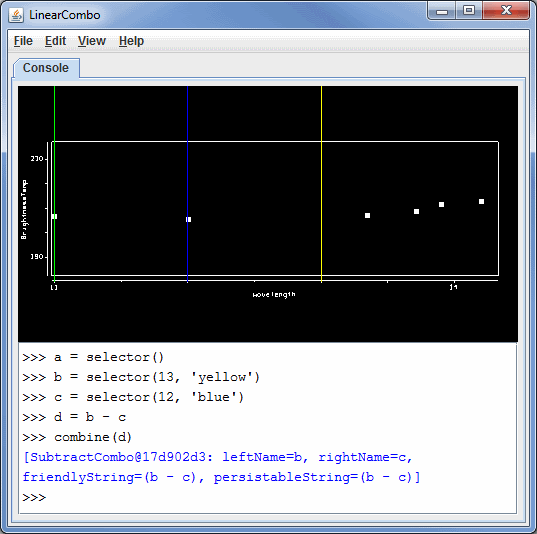 Image 1: Linear Combination Controls Window