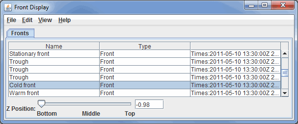 Image 1: Front Display Controls Window