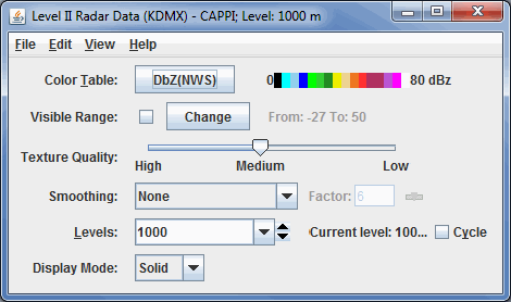 Image 2: CAPPI Layer Controls Properties Dialog