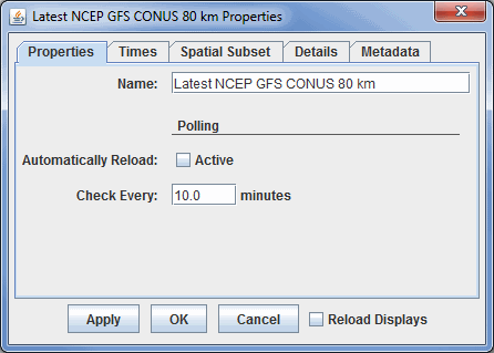 Image 3: Properties Tab of the Data Sources Properties Window