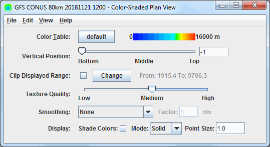 Image 1: Constant Theta Surface Height Plan View Controls