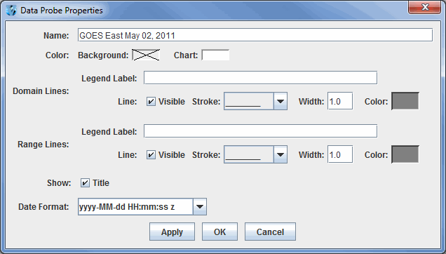 Image 2: Data Probe Properties Dialog