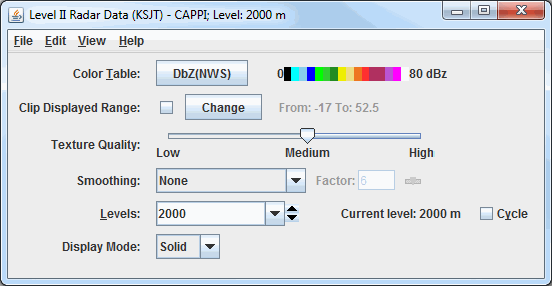 Image 2: CAPPI Layer Controls Properties Dialog