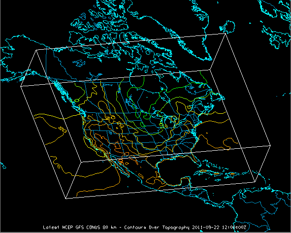 Image 5: 3D Surface Contours Over Topography Display