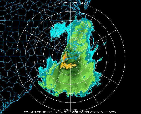 Image 2: Image Display of a Level III Base Reflectivity Radar Image